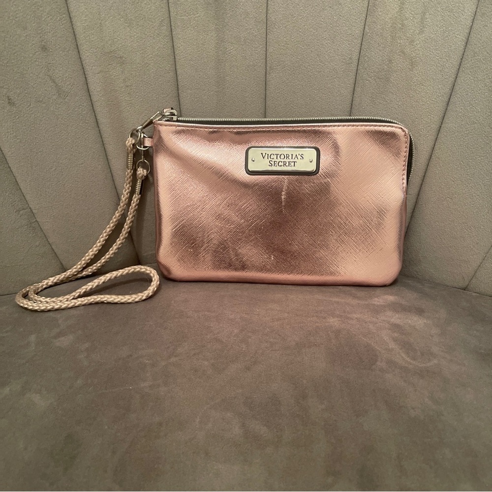 Victoria's Secret Rose Gold Wristlet Clutch Purse/Bag